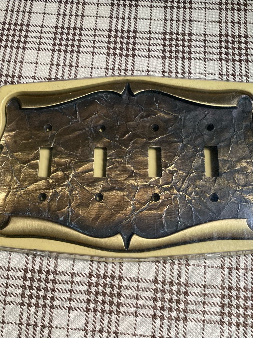 Amerock Decorative Bronze and Gold 4-Gang Wall Plate Cover